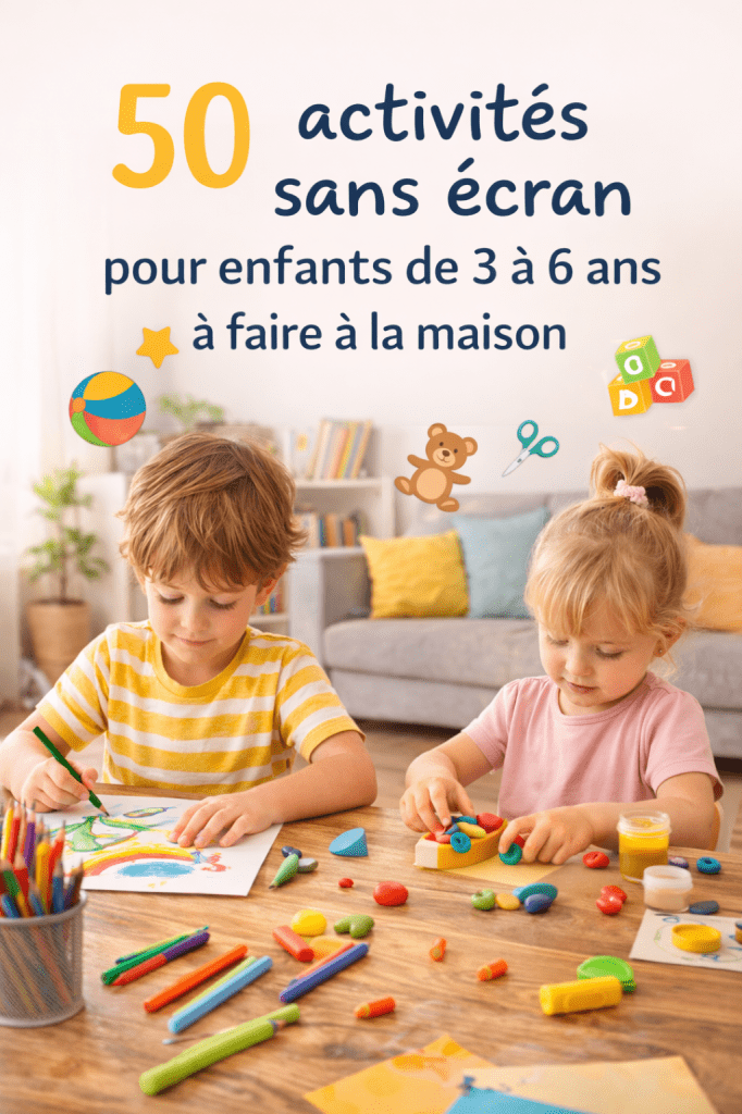 50 activités sans écran pour enfants de 3 à 6 ans à faire à la maison