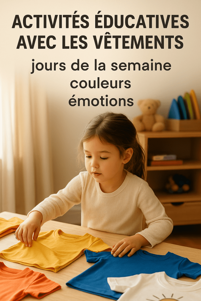 Activités éducatives avec les vêtements : jours de la semaine, couleurs, émotions