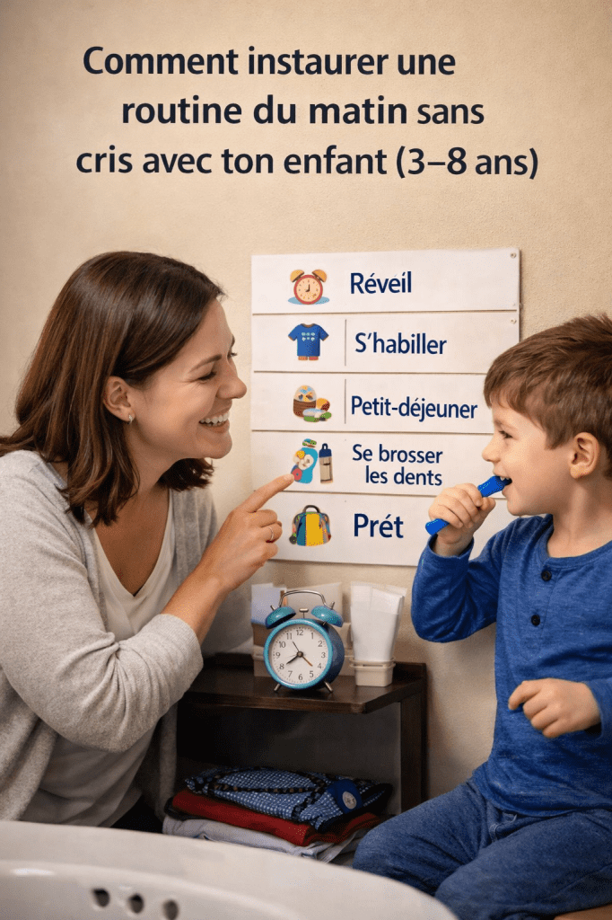 Comment instaurer une routine du matin sans cris avec ton enfant (3–8 ans)