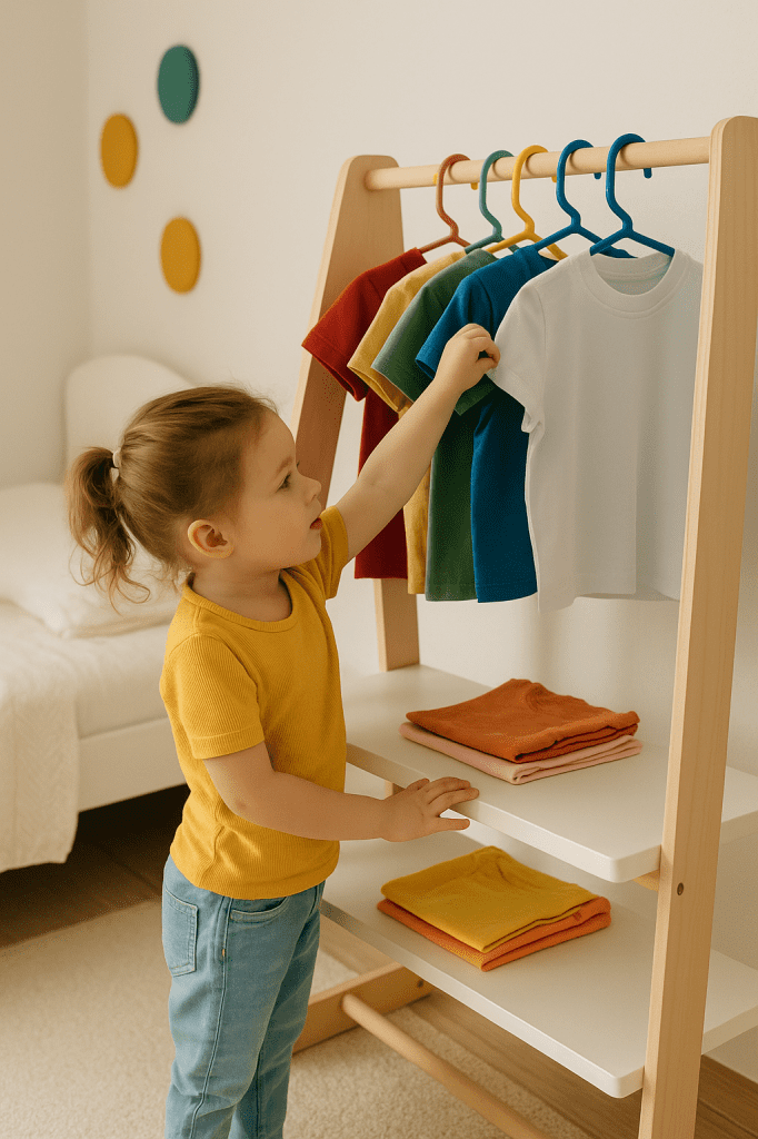Ton dressing Montessori : comment rendre ton enfant autonome avec ses vêtements