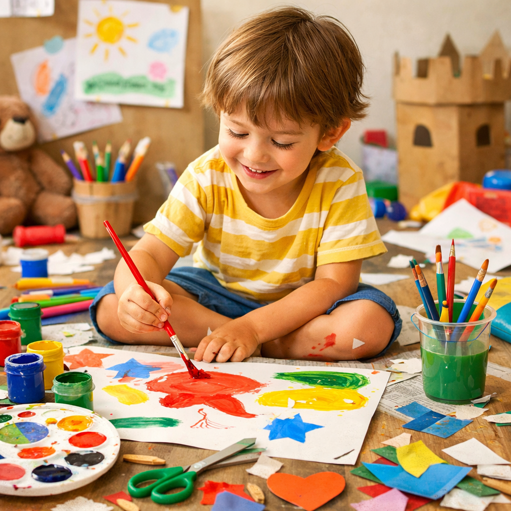 Laisser un enfant créer sans chercher la perfection