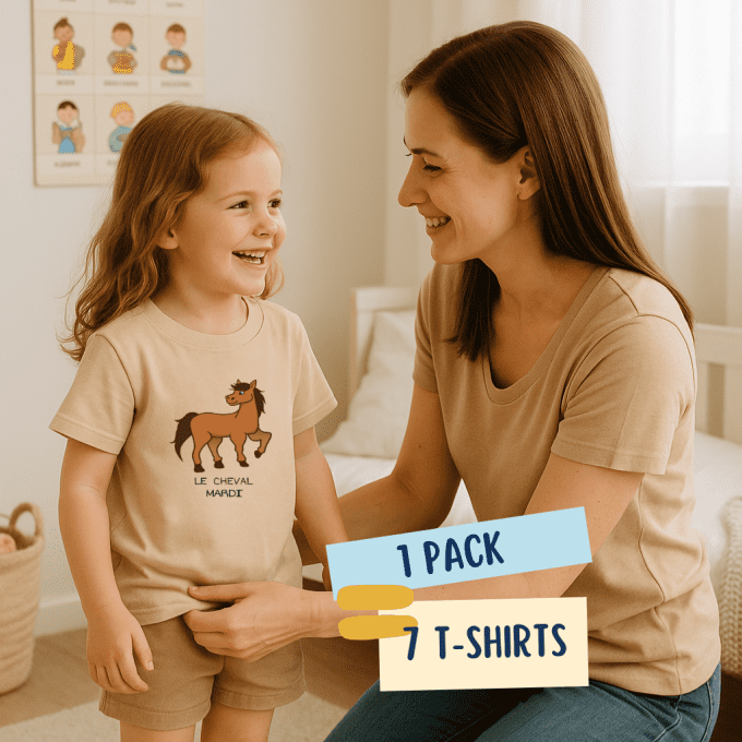 La semaine des animaux - lot de 7 t-shirts