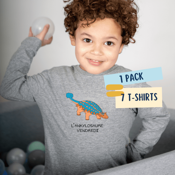 La semaine des dinosaures - lot de 7 t-shirts