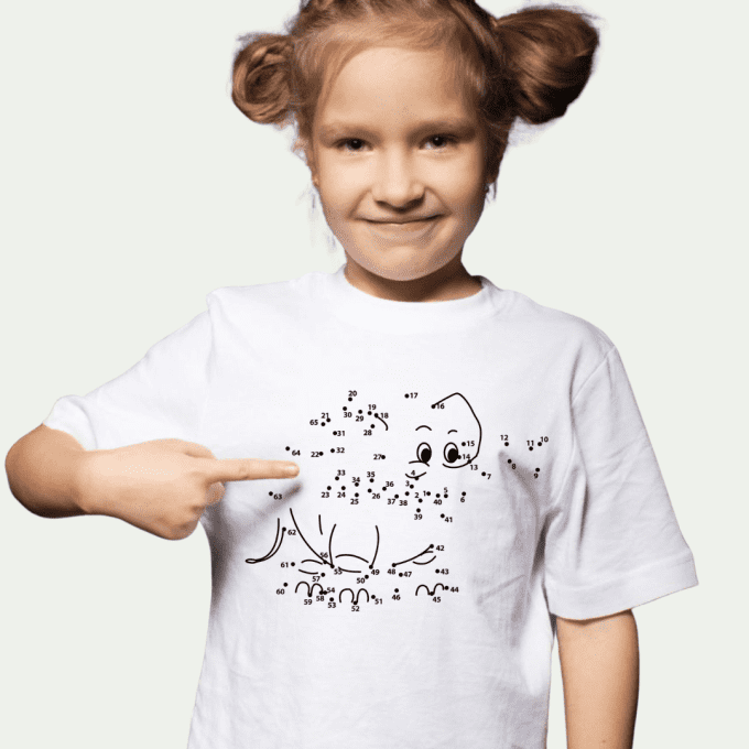 T-shirt - Éléphant- Relis les points  