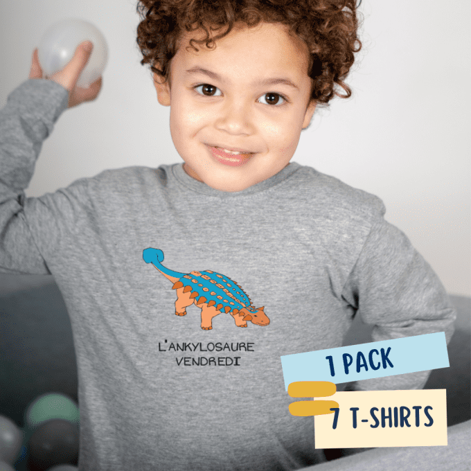 La semaine des dinosaures - lot de 7 t-shirts